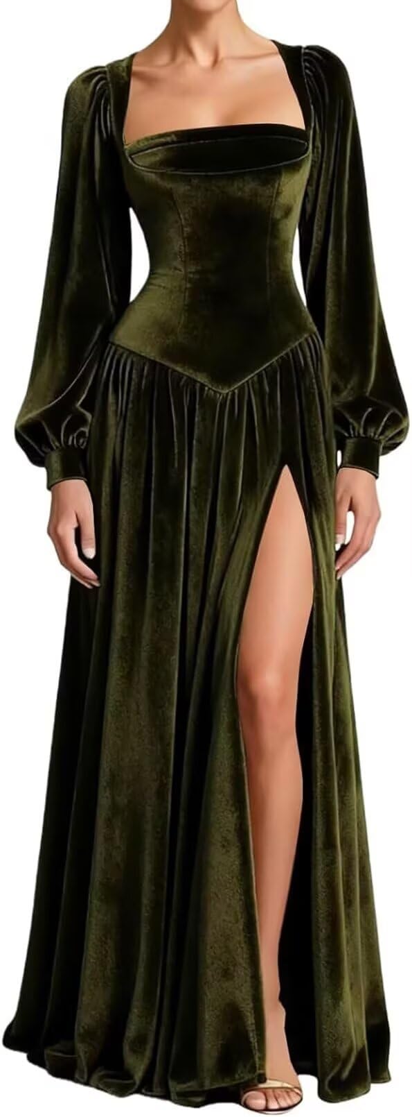 Kingbridal Gowns Long Sleeve Prom Dresses for Women 2027 Velvet Formal Dress with Slit Long A-line Evening Party Gowns