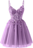 Lace Applique Tulle Homecoming Dresses for Teens Sparkly 3D Flower Short Prom Dress Sequin Quinceanera DAMA Dress