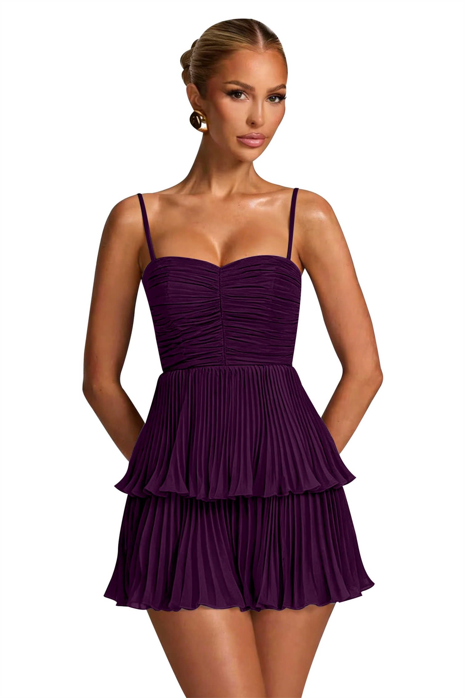 Chiffon Homecoming Dresses for Teens 2026 Spaghetti Straps Short Mini Dress A Line Formal Cocktail Party Prom Dress