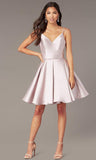 Women's Short Homecoming Dresses for Teens 2025 V Neck Satin Prom Cocktail Gowns
