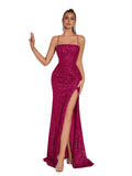 Elegant Evening Dress Women Party Long Formal Dress Sequined Strap Ladies Gown Bodycon Floor Length Female Outfits