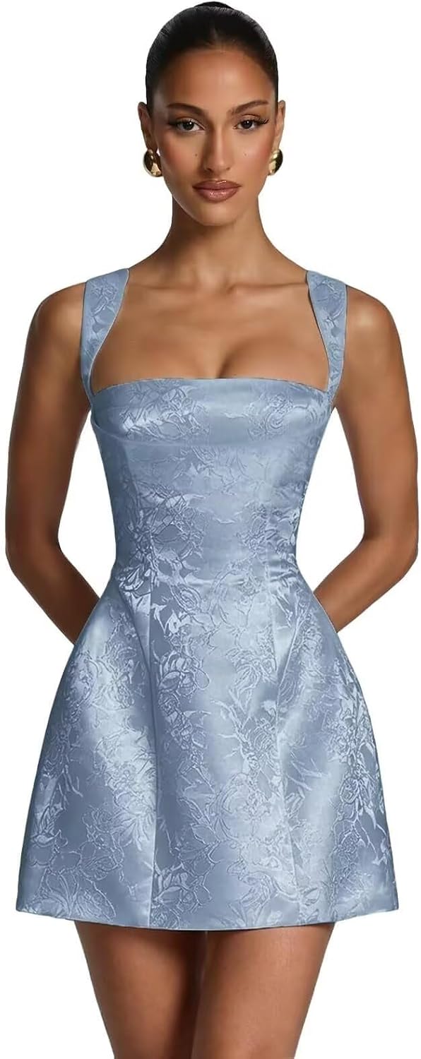 Kingbridal Jacquard Satin Homecoming Dresses for Teens 2026 A-Line Short Prom Cocktail Dress