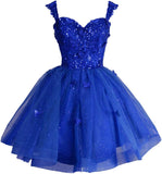 Off Shoulder Glitter Tulle Homecoming Dresses for Teens 3D Butterfly Short Prom Dress Sequin Quinceanera Dresses