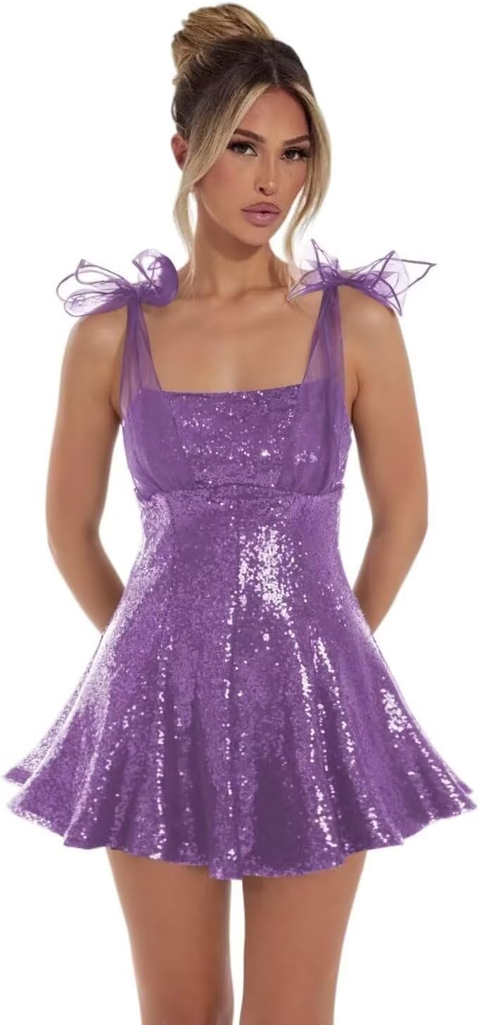 Spaghetti Straps Sequin Homecoming Dresses for Teens Short Prom Dress Sparkly A-Line Cocktail Party Gowns