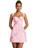 Floral Tulle Homecoming Dresses 2026 Corset A Line Mini Graduation Dress Short Cocktail Party Gown