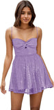 Spaghetti Straps Sequin Homecoming Dresses for Teens 2027 Short Sequin Dresses Mini Formal Cocktail Gown