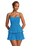 Chiffon Homecoming Dresses for Teens 2026 Spaghetti Straps Short Mini Dress A Line Formal Cocktail Party Prom Dress