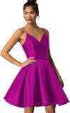 Women's Short Homecoming Dresses for Teens 2025 V Neck Satin Prom Cocktail Gowns