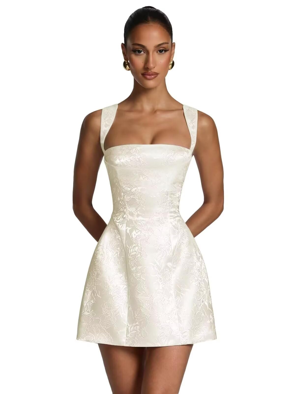 Kingbridal Jacquard Satin Homecoming Dresses for Teens 2026 A-Line Short Prom Cocktail Dress