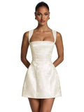 Kingbridal Jacquard Satin Homecoming Dresses for Teens 2026 A-Line Short Prom Cocktail Dress