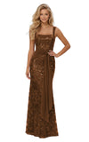 Lace Sequin Spaghetti Straps Prom Dress Long Ball Gown 2026 Mermaid Front Tie Backless Formal Evening Gowns
