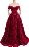 Sparkly Off Shoulder Tulle Prom Dresses with Butterfly Appliques Long A Line Formal Evening Party Gowns for Women
