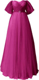 Glitter Tulle Prom Dresses Off The Shoulder Sweetheart Puffy Long Evening Gowns for Women 2027
