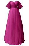 Glitter Tulle Prom Dresses Off The Shoulder Sweetheart Puffy Long Evening Gowns for Women 2027
