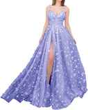 Sparkly Prom Dresses for Teens 2027 3D Butterfly Tulle Spaghetti Straps Long Slit Backless Party Gowns