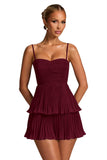 Chiffon Homecoming Dresses for Teens 2026 Spaghetti Straps Short Mini Dress A Line Formal Cocktail Party Prom Dress