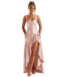 Sequin Prom Dresses with Slit 2026 Spaghetti Straps V Neck Corset A Line Formal Dress
