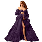 Tulle Maternity Dresses for Photoshoot Long Puffy Bridal Lingeria Robe Pregnancy Gowns Bathgown BabyShower Dress