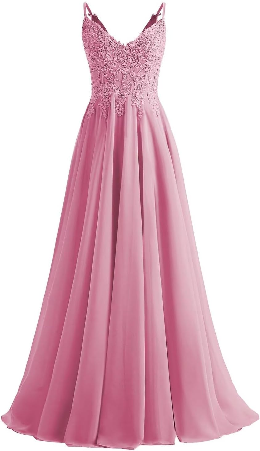 Lace Bridesmaid Dresses for Wedding with Slit Spaghetti Straps Chiffon Aline Formal Evening Party Gowns