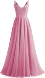 Lace Bridesmaid Dresses for Wedding with Slit Spaghetti Straps Chiffon Aline Formal Evening Party Gowns
