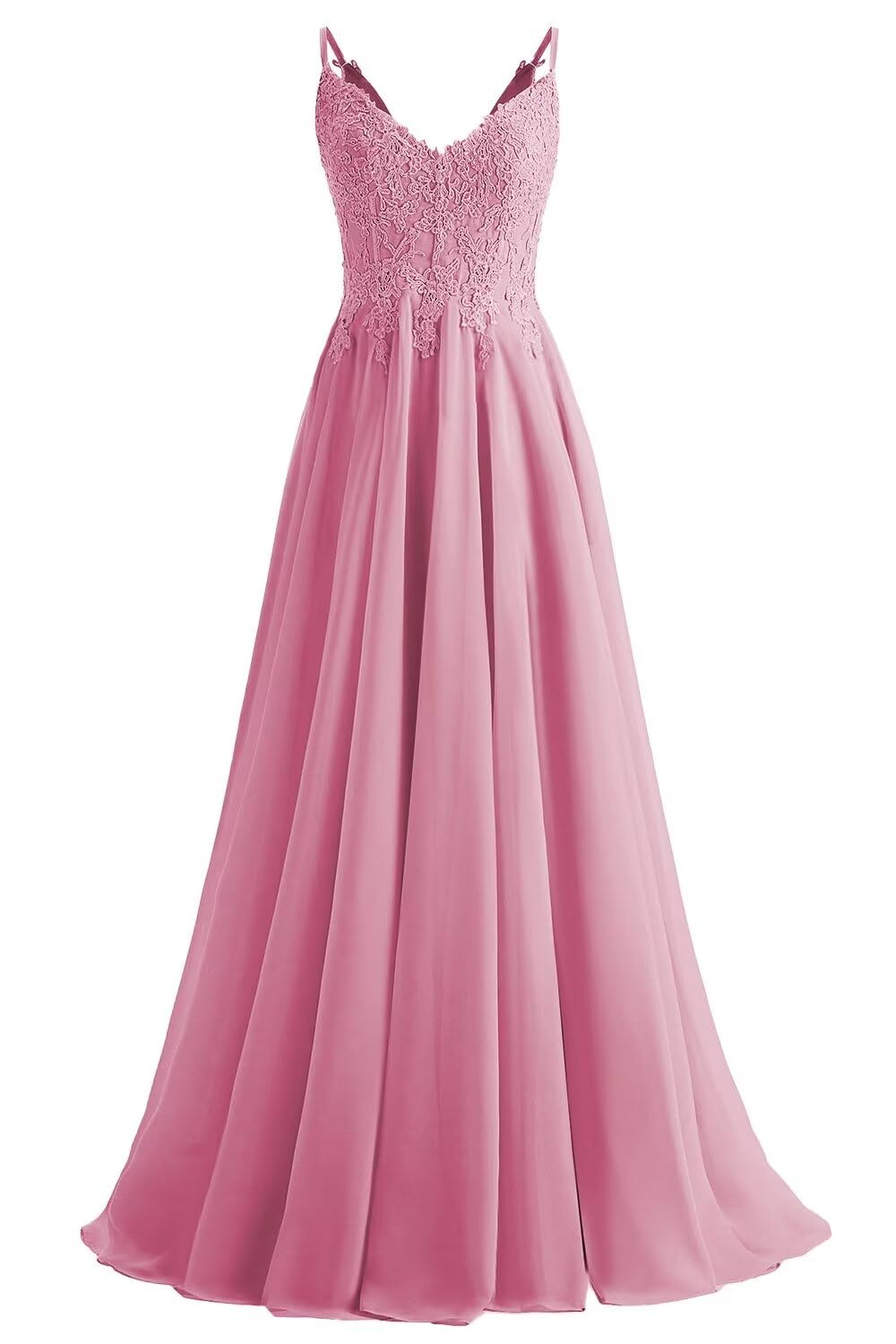 Lace Bridesmaid Dresses for Wedding with Slit Spaghetti Straps Chiffon Aline Formal Evening Party Gowns