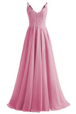 Lace Bridesmaid Dresses for Wedding with Slit Spaghetti Straps Chiffon Aline Formal Evening Party Gowns