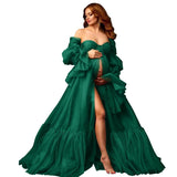 Tulle Maternity Dresses for Photoshoot Long Puffy Bridal Lingeria Robe Pregnancy Gowns Bathgown BabyShower Dress