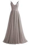 Lace Bridesmaid Dresses for Wedding with Slit Spaghetti Straps Chiffon Aline Formal Evening Party Gowns