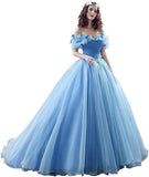 Tulle Ball Gown Cinderella's Off Shoulder Quinceanera Dress Wedding Dresses Evening Formal Gown