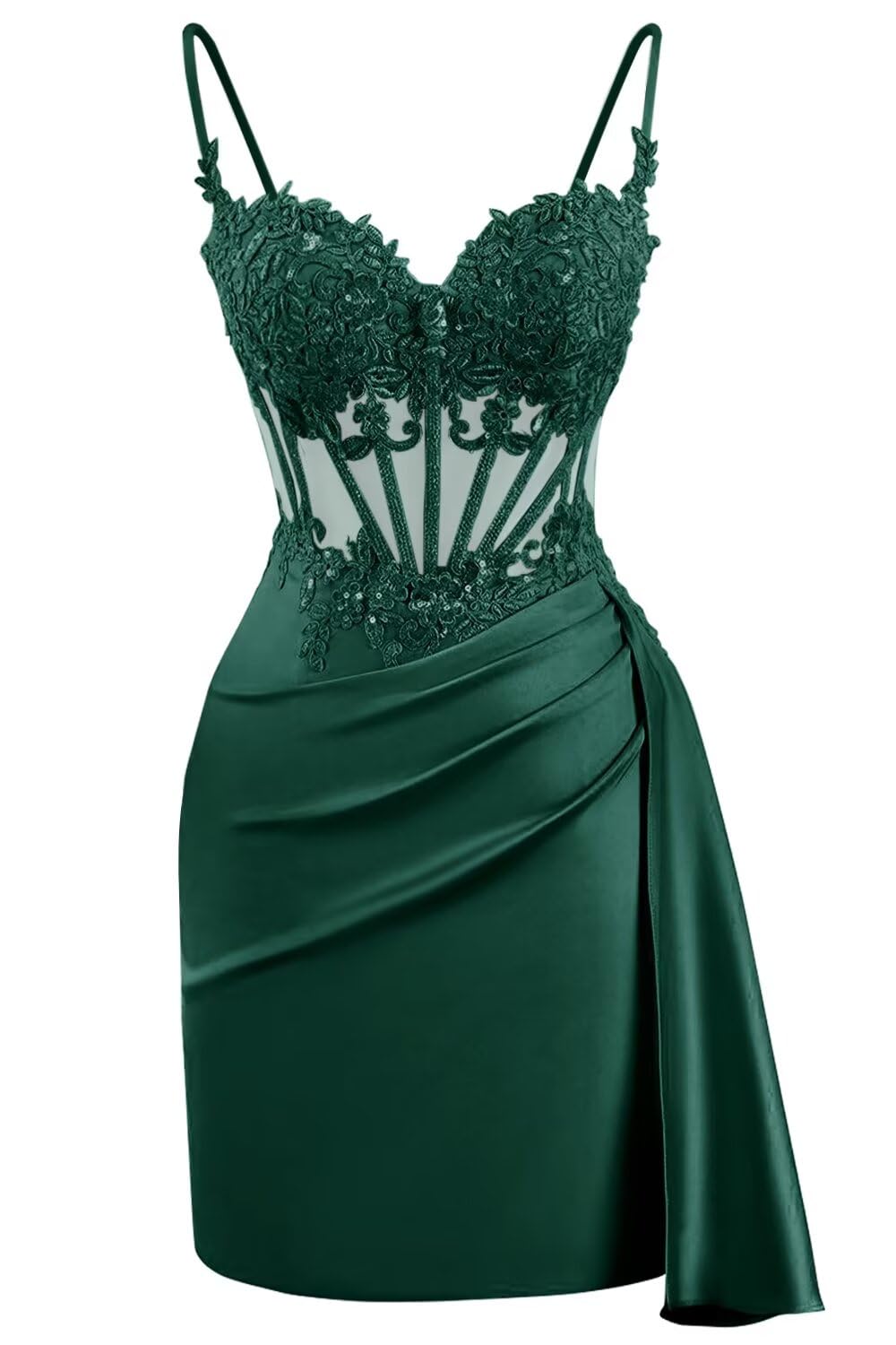 Lace Satin Homecoming Dresses for Teens 2027 Short Prom Dress Spaghetti Straps Corset Cocktail Formal Evening Gowns