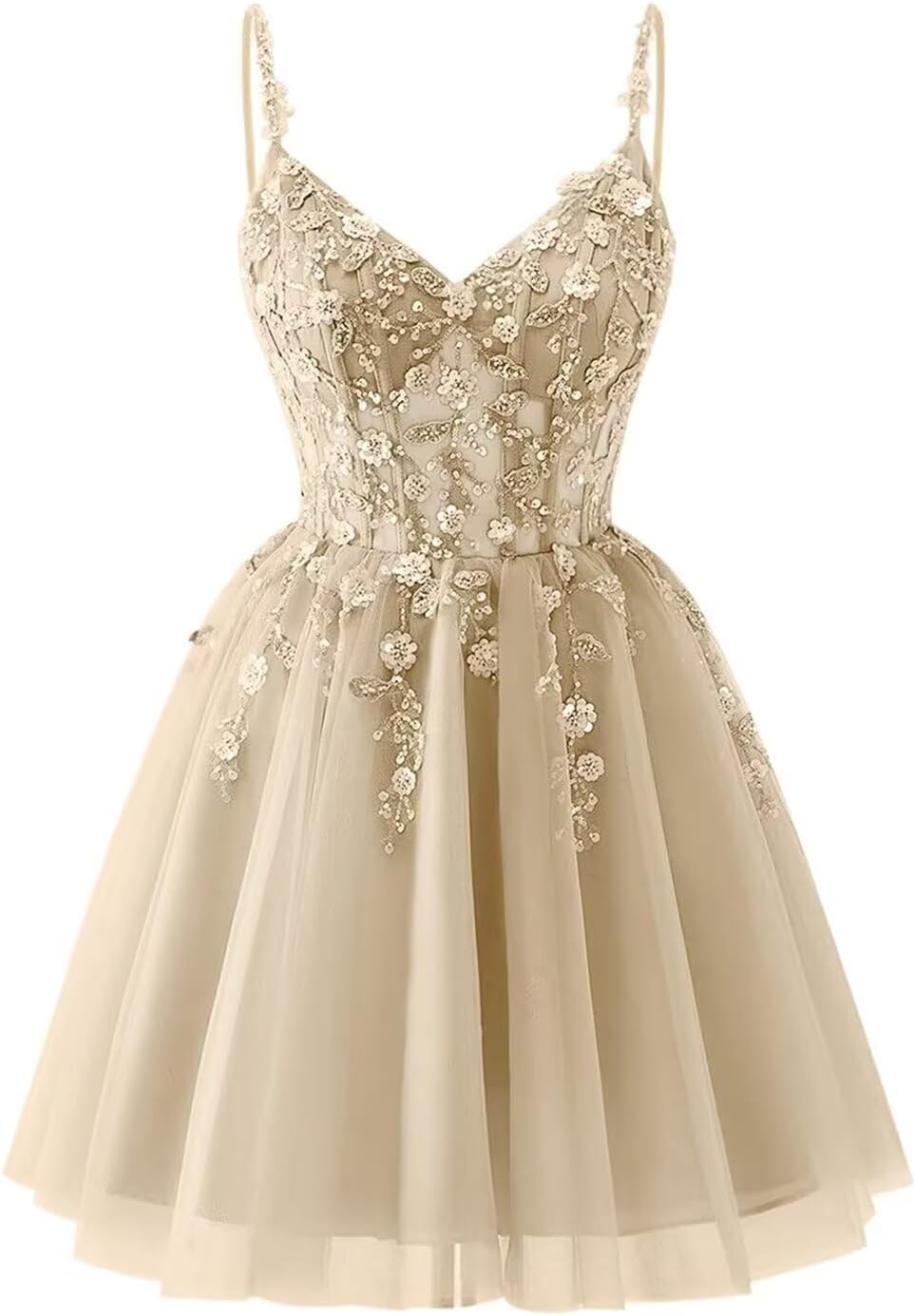 Lace Applique Tulle Homecoming Dresses for Teens Sparkly 3D Flower Short Prom Dress Sequin Quinceanera DAMA Dress