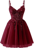 Lace Applique Tulle Homecoming Dresses for Teens Sparkly 3D Flower Short Prom Dress Sequin Quinceanera DAMA Dress