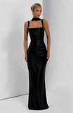 Mermaid Bridesmaid Dresses with Scarf 2027 Long Satin Spaghetti Straps Ruched Formal Evening Party Dress for Women