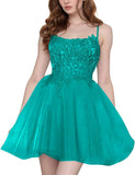 Tulle Homecoming Dresses Short Wedding Dresses 2026 Spaghetti Strap Prom Dress A Line Lace Applique Formal Party Gown