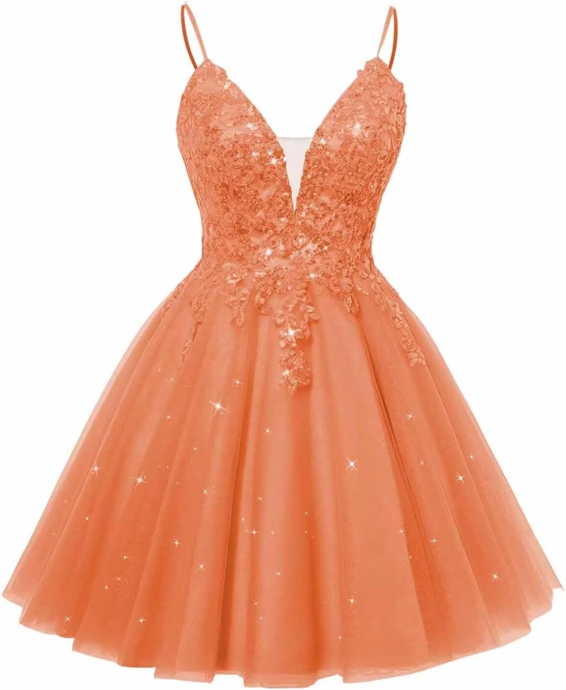 Spaghetti Straps Sequin Lace Appliques Short Homecoming Dresses for Teens Glitter Tulle Prom Party Dresses