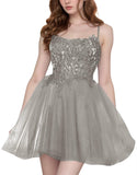 Tulle Homecoming Dresses Short Wedding Dresses 2026 Spaghetti Strap Prom Dress A Line Lace Applique Formal Party Gown