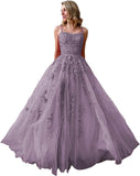 Ballkleider, langes Ballkleid für Damen, Spaghettiträger, Tüll, A-Linie, sexy, rückenfrei, formelle Partykleider mit Taschen 