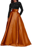 Kingbridal Gowns Long Sleeve Sequin Prom Dresses for Women Satin A-line Formal Dress 2026 Sparkly Evening Party Gowns with Pockets