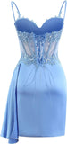 Lace Satin Homecoming Dresses for Teens 2027 Short Prom Dress Spaghetti Straps Corset Cocktail Formal Evening Gowns