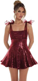 Sparkly Sequin Homecoming Dresses for Teens 2027 Spaghetti Strap Short Prom Dress with Bow Glitter Tulle Cocktail Party Gown