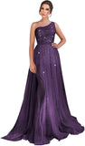 One-Shoulder-Ballkleid mit Pailletten, formelle Kleider für Damen, funkelnde Abendkleider, Tüll-Ballkleid 
