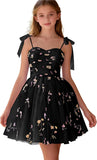 Floral Embroidery Junior Bridesmaid Dress Tulle Sweetheart Neck Girls Prom Dresses Fairy Short Formal Flower Girl Gown