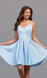 Women's Short Homecoming Dresses for Teens 2025 V Neck Satin Prom Cocktail Gowns