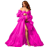 Tulle Maternity Dresses for Photoshoot Long Puffy Bridal Lingeria Robe Pregnancy Gowns Bathgown BabyShower Dress