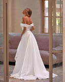 Off The Shoulder Prom Dress 2027 Long Ball Gown with Slit Mermaid Satin Formal Dresses for Women