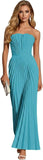 Women's Strapless Pleated Bridesmaid Dress Elegant Sweetheart Neck Formal Prom Gown for Wedding Guest
