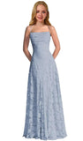 Lace Floral Junior Bridesmaid Dresses Long Spaghetti Strap Prom Dress for Teens Formal Gown Flower Girls Dress