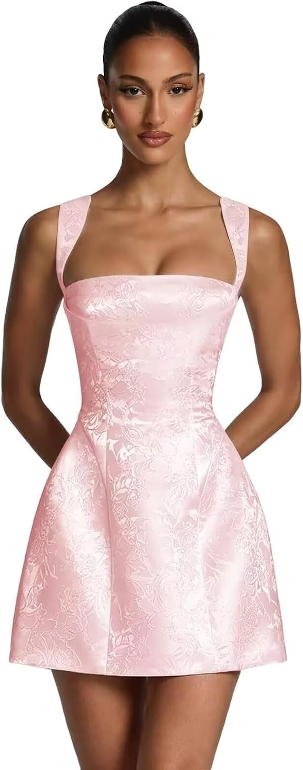 Kingbridal Jacquard Satin Homecoming Dresses for Teens 2026 A-Line Short Prom Cocktail Dress