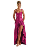 Sequin Prom Dresses with Slit 2026 Spaghetti Straps V Neck Corset A Line Formal Dress