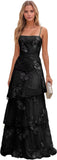 Jacquard Laces Prom Dress for Women Spaghetti Strap Bridesmaid Dresses Long Formal Wedding Party Gown